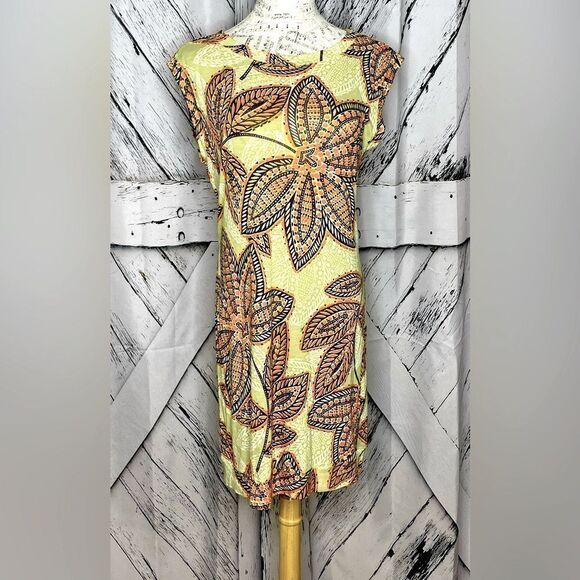 Trina Turk Bold Printed Shift Dress Boat Neck M - Picture 1 of 5